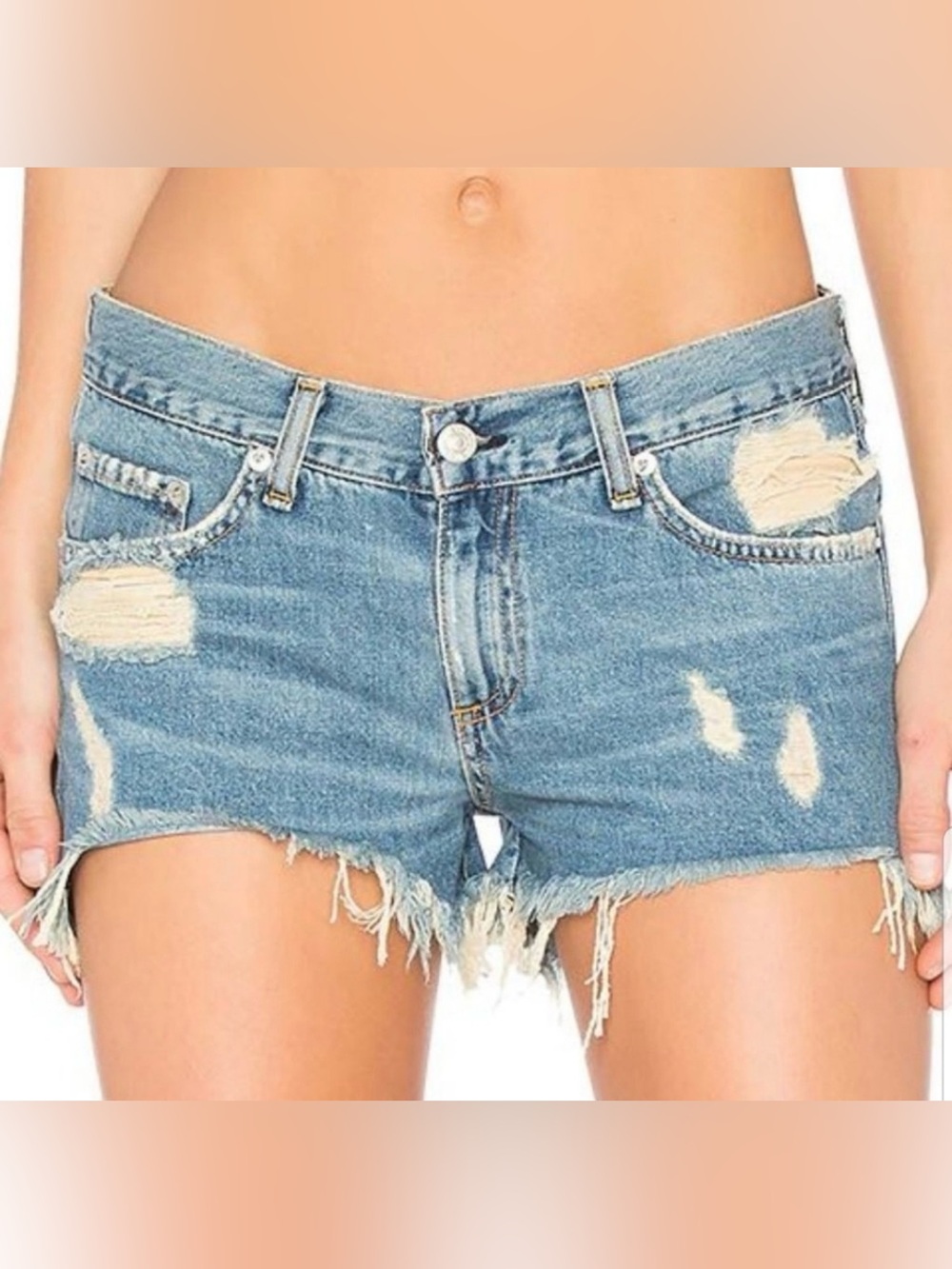 RAG & BONE Denim WINNIE Destroyed Jean Shorts 24